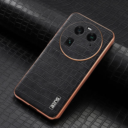 OPPO Find X6 Luxury Case - Electroplated Frame, Crocodile Texture Leather, Full Coverage Protection, Anti-Fingerprint & Shockproof