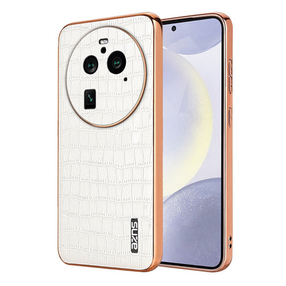 OPPO Find X6 Pro Luxury Case - Electroplated Frame, Crocodile Texture Leather, Full Coverage Protection, Anti-Fingerprint & Shockproof