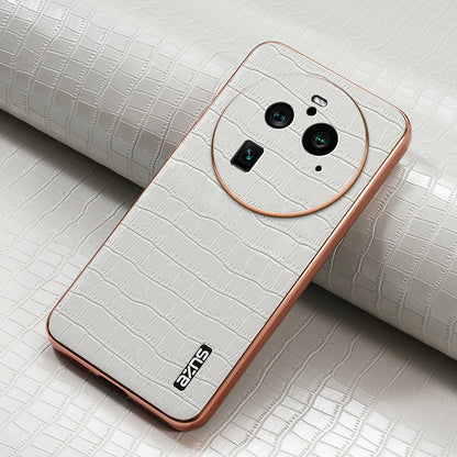 OPPO Find X6 Pro Luxury Case - Electroplated Frame, Crocodile Texture Leather, Full Coverage Protection, Anti-Fingerprint & Shockproof