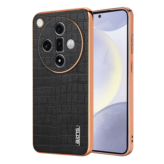 OPPO Find X7 Luxury Case - Electroplated Frame, Crocodile Texture Leather, Full Coverage Protection, Anti-Fingerprint & Shockproof
