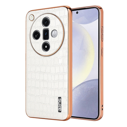 OPPO Find X7 Luxury Case - Electroplated Frame, Crocodile Texture Leather, Full Coverage Protection, Anti-Fingerprint & Shockproof