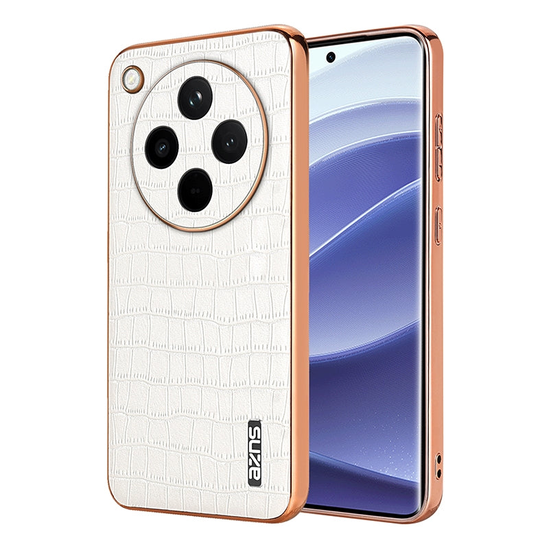 OPPO Find X8 Luxury Case - Electroplated Frame, Crocodile Texture Leather, Full Coverage Protection, Anti-Fingerprint & Shockproof