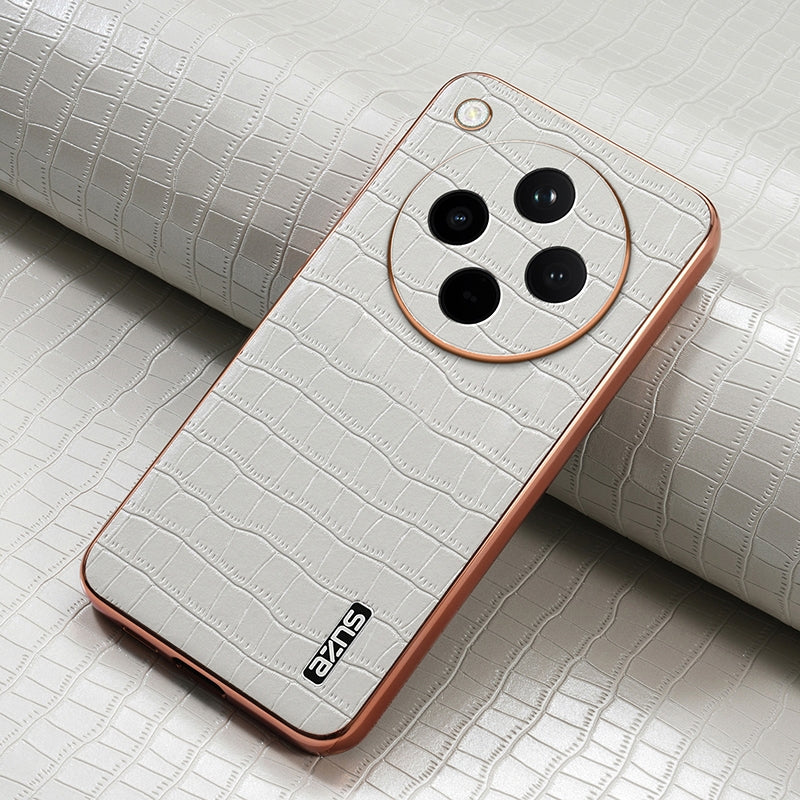 OPPO Find X8 Luxury Case - Electroplated Frame, Crocodile Texture Leather, Full Coverage Protection, Anti-Fingerprint & Shockproof