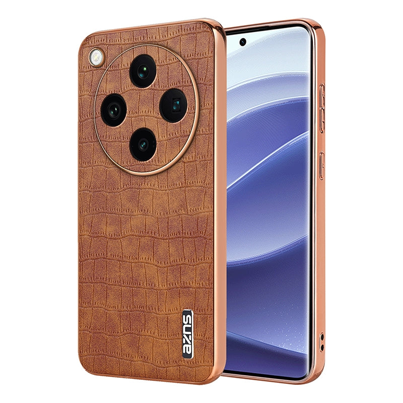 OPPO Find X8 Pro Luxury Case - Electroplated Frame, Crocodile Texture Leather, Full Coverage Protection, Anti-Fingerprint & Shockproof