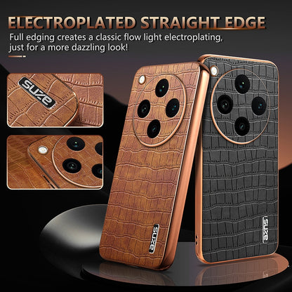 OPPO Find X8 Pro Luxury Case - Electroplated Frame, Crocodile Texture Leather, Full Coverage Protection, Anti-Fingerprint & Shockproof