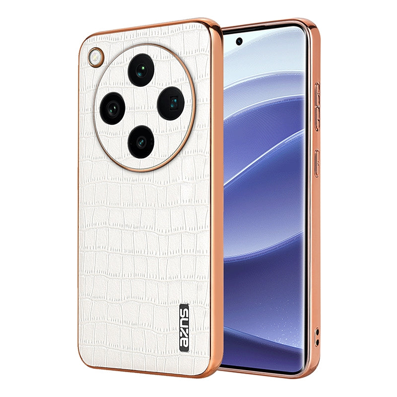 OPPO Find X8 Pro Luxury Case - Electroplated Frame, Crocodile Texture Leather, Full Coverage Protection, Anti-Fingerprint & Shockproof