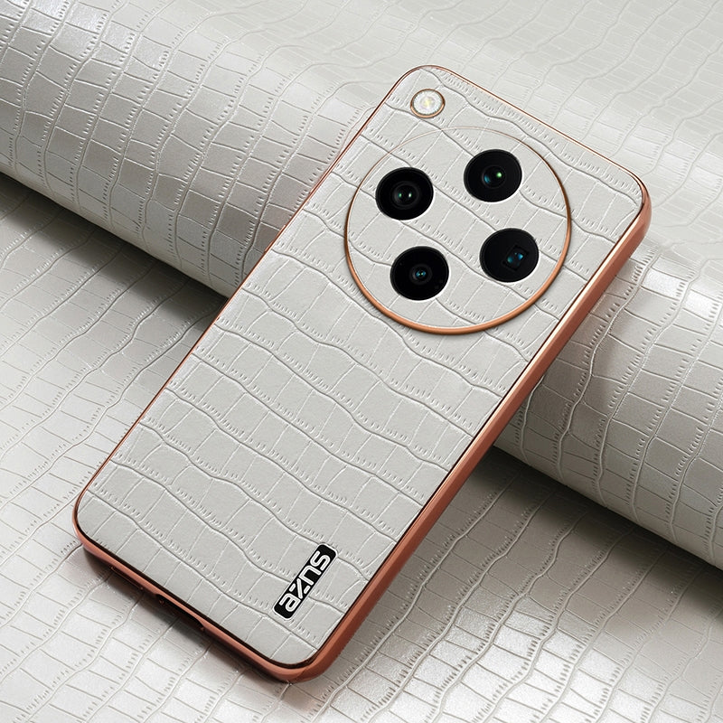 OPPO Find X8 Pro Luxury Case - Electroplated Frame, Crocodile Texture Leather, Full Coverage Protection, Anti-Fingerprint & Shockproof