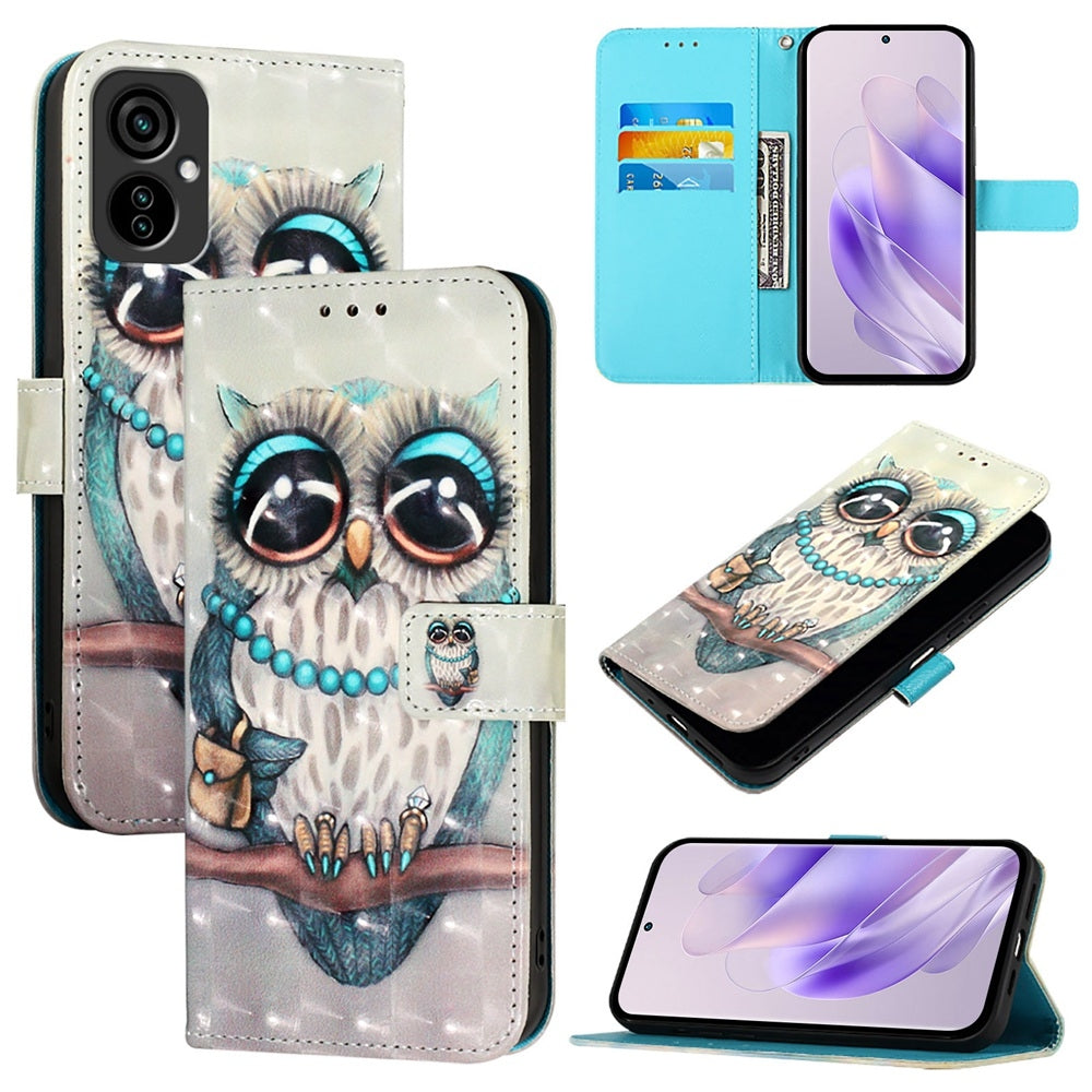 Tecno Camon 19 Neo Leather Flip Phone Case with 3D Painted Design, Card Holder, Wallet & Stand Function - Durable Protection & Easy Access