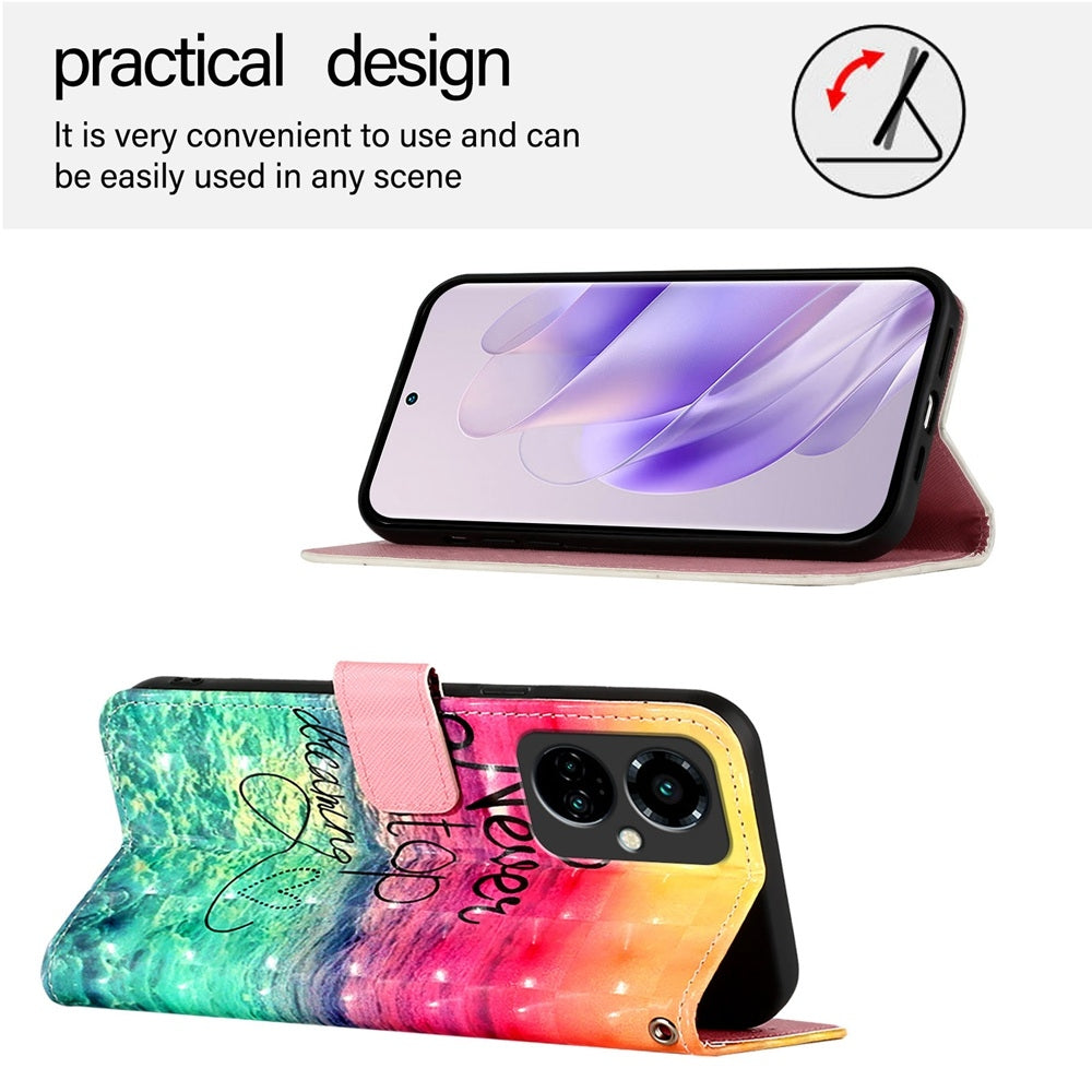 Tecno Camon 19 Pro 5G Leather Flip Phone Case with 3D Painted Design, Card Holder, Wallet & Stand Function - Durable Protection & Easy Access