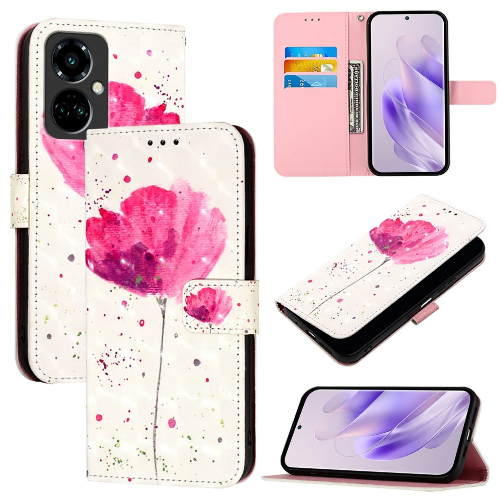 Tecno Camon 19 Pro 5G Leather Flip Phone Case with 3D Painted Design, Card Holder, Wallet & Stand Function - Durable Protection & Easy Access