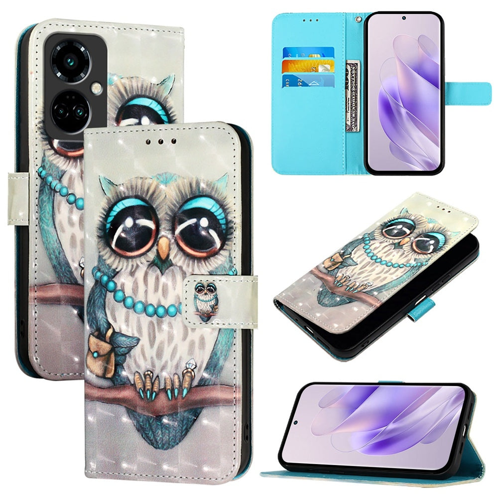 Tecno Camon 19 Pro 5G Leather Flip Phone Case with 3D Painted Design, Card Holder, Wallet & Stand Function - Durable Protection & Easy Access