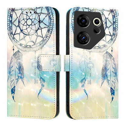 Tecno Camon 20 Premier Leather Flip Phone Case with 3D Painted Design, Card Holder, Wallet & Stand Function - Durable Protection & Easy Access