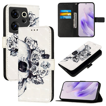 Tecno Camon 20 Premier Leather Flip Phone Case with 3D Painted Design, Card Holder, Wallet & Stand Function - Durable Protection & Easy Access