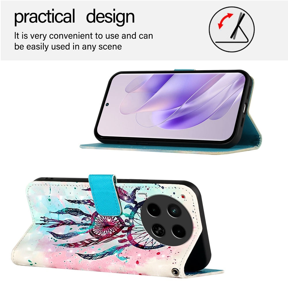 Tecno Camon 30 4G/5G Leather Flip Phone Case with 3D Painted Design, Card Holder, Wallet & Stand Function - Durable Protection & Easy Access