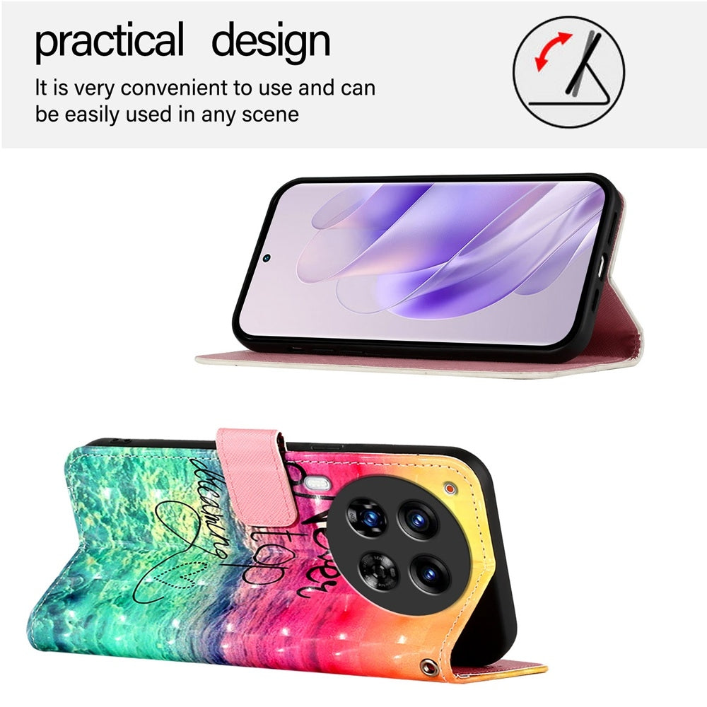 Tecno Camon 30 Premier Leather Flip Phone Case with 3D Painted Design, Card Holder, Wallet & Stand Function - Durable Protection & Easy Access