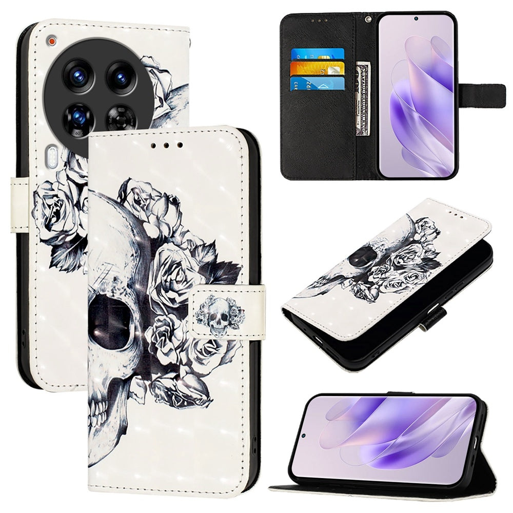 Tecno Camon 30 Premier Leather Flip Phone Case with 3D Painted Design, Card Holder, Wallet & Stand Function - Durable Protection & Easy Access