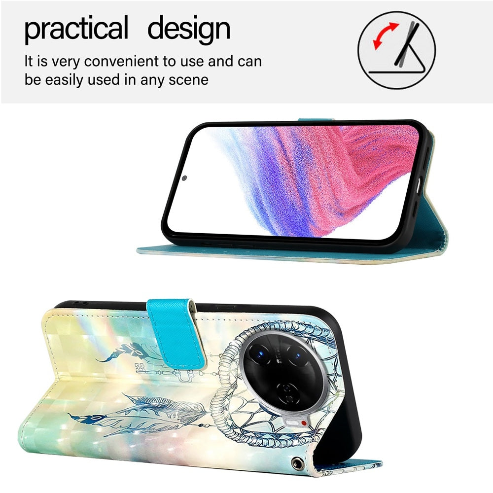 Tecno Camon 30 Pro Leather Flip Phone Case with 3D Painted Design, Card Holder, Wallet & Stand Function - Durable Protection & Easy Access