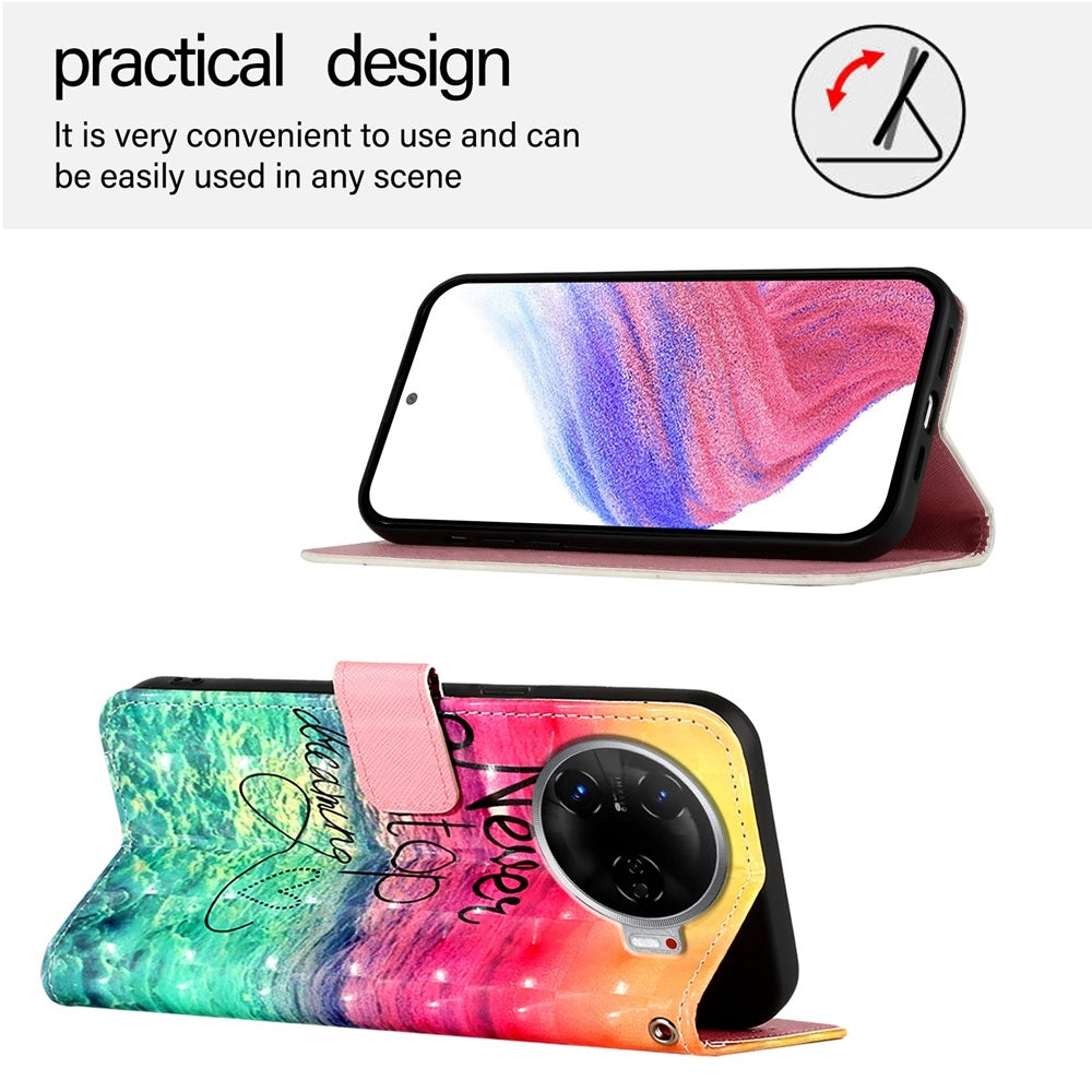 Tecno Camon 30 Pro Leather Flip Phone Case with 3D Painted Design, Card Holder, Wallet & Stand Function - Durable Protection & Easy Access