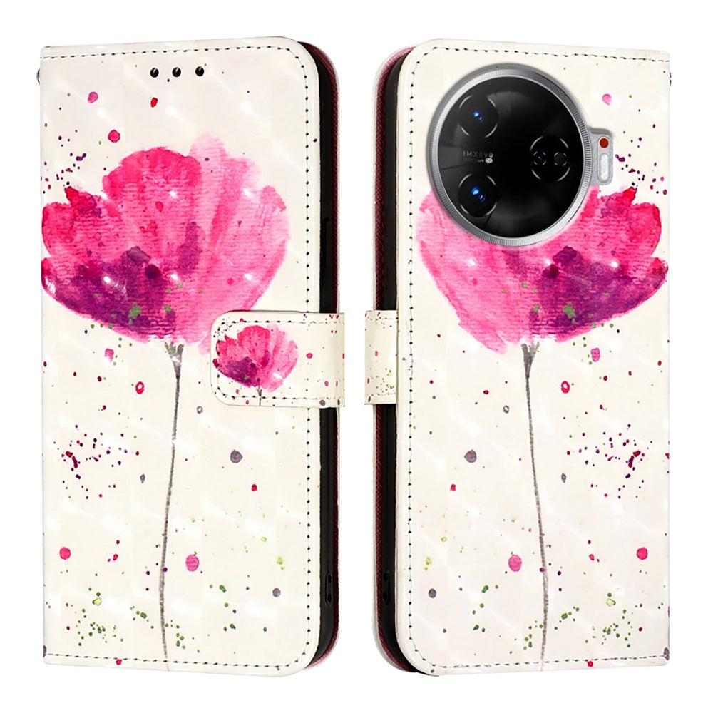 Tecno Camon 30 Pro Leather Flip Phone Case with 3D Painted Design, Card Holder, Wallet & Stand Function - Durable Protection & Easy Access