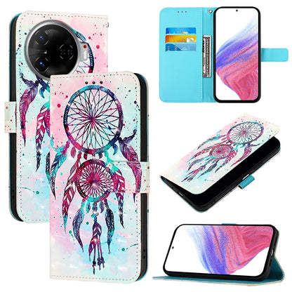 Tecno Camon 30 Pro Leather Flip Phone Case with 3D Painted Design, Card Holder, Wallet & Stand Function - Durable Protection & Easy Access