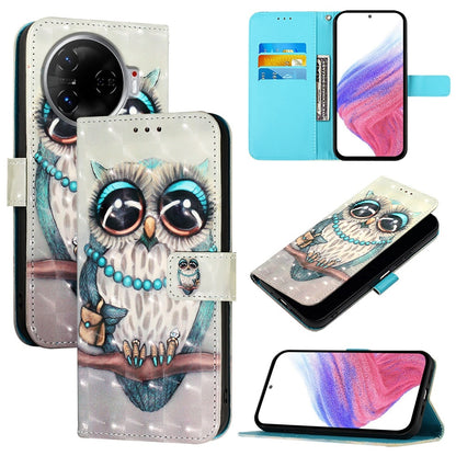 Tecno Camon 30 Pro Leather Flip Phone Case with 3D Painted Design, Card Holder, Wallet & Stand Function - Durable Protection & Easy Access