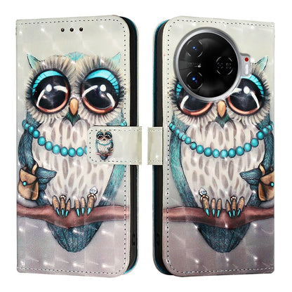 Tecno Camon 30 Pro Leather Flip Phone Case with 3D Painted Design, Card Holder, Wallet & Stand Function - Durable Protection & Easy Access