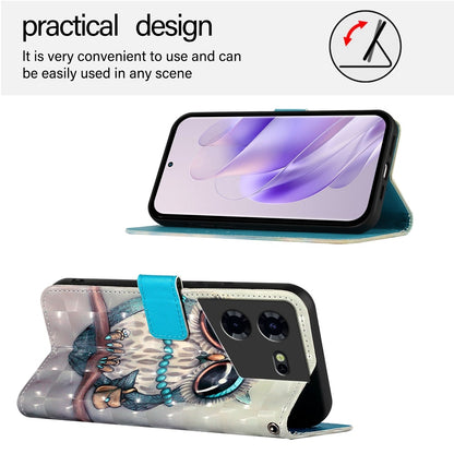 Tecno Pova 5 4G Leather Flip Phone Case with 3D Painted Design, Card Holder, Wallet & Stand Function - Durable Protection & Easy Access