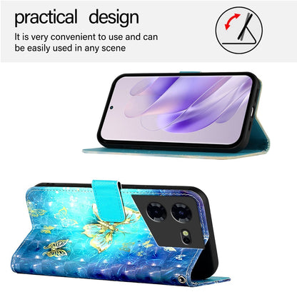 Tecno Pova 5 Pro 5G Leather Flip Phone Case with 3D Painted Design, Card Holder, Wallet & Stand Function - Durable Protection & Easy Access