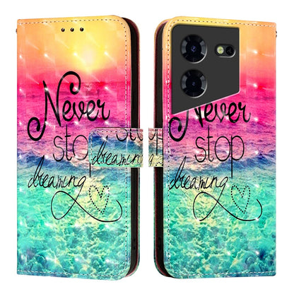 Tecno Pova 5 Pro 5G Leather Flip Phone Case with 3D Painted Design, Card Holder, Wallet & Stand Function - Durable Protection & Easy Access