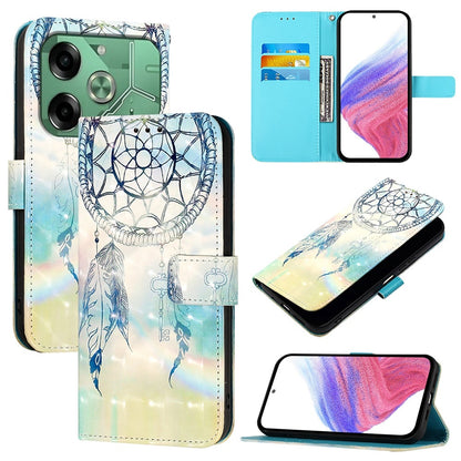 Tecno Pova 6 4G Leather Flip Phone Case with 3D Painted Design, Card Holder, Wallet & Stand Function - Durable Protection & Easy Access