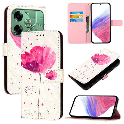 Tecno Pova 6 4G Leather Flip Phone Case with 3D Painted Design, Card Holder, Wallet & Stand Function - Durable Protection & Easy Access