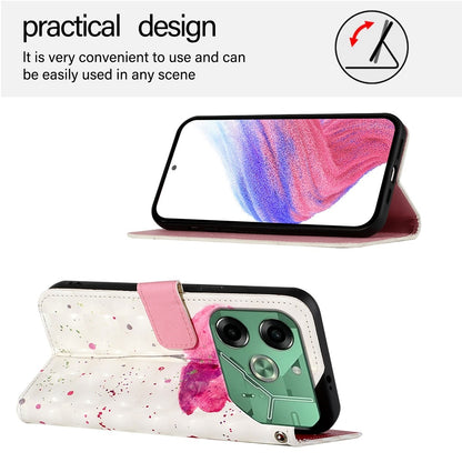Tecno Pova 6 4G Leather Flip Phone Case with 3D Painted Design, Card Holder, Wallet & Stand Function - Durable Protection & Easy Access