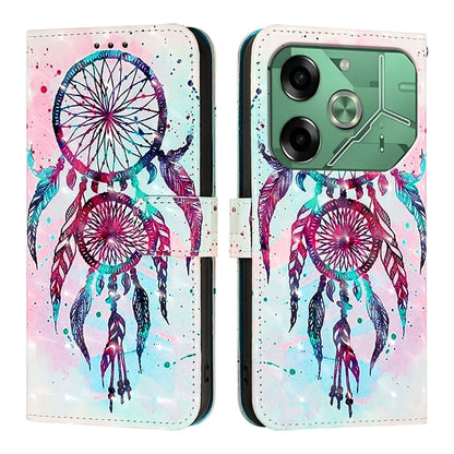 Tecno Pova 6 4G Leather Flip Phone Case with 3D Painted Design, Card Holder, Wallet & Stand Function - Durable Protection & Easy Access