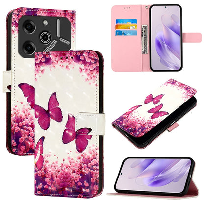 Tecno Pova 6 5G Leather Flip Phone Case with 3D Painted Design, Card Holder, Wallet & Stand Function - Durable Protection & Easy Access