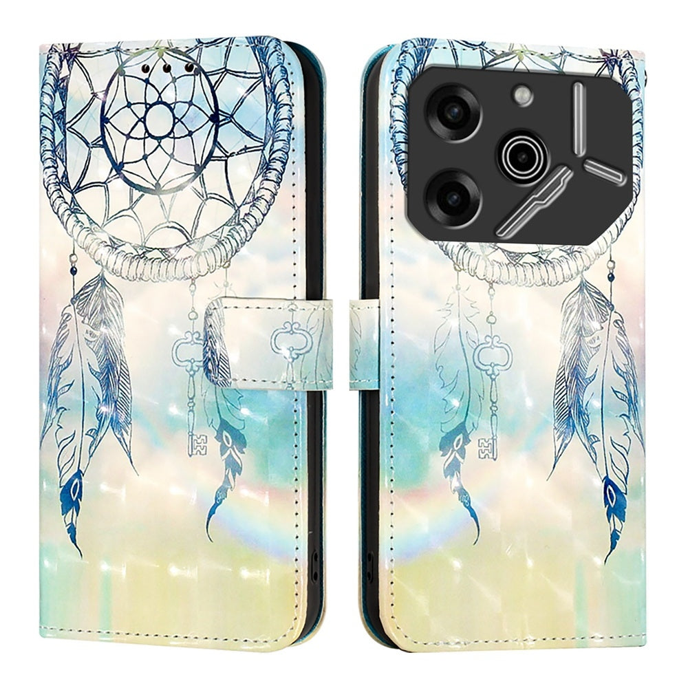 Tecno Pova 6 Pro Leather Flip Phone Case with 3D Painted Design, Card Holder, Wallet & Stand Function - Durable Protection & Easy Access