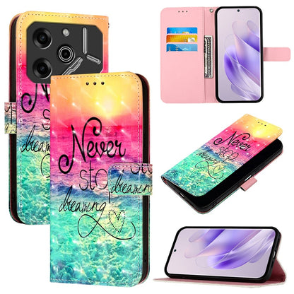 Tecno Pova 6 5G Leather Flip Phone Case with 3D Painted Design, Card Holder, Wallet & Stand Function - Durable Protection & Easy Access