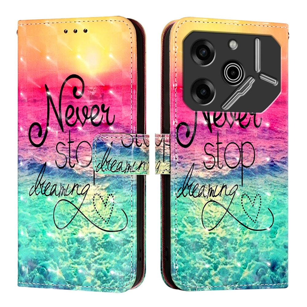 Tecno Pova 6 5G Leather Flip Phone Case with 3D Painted Design, Card Holder, Wallet & Stand Function - Durable Protection & Easy Access