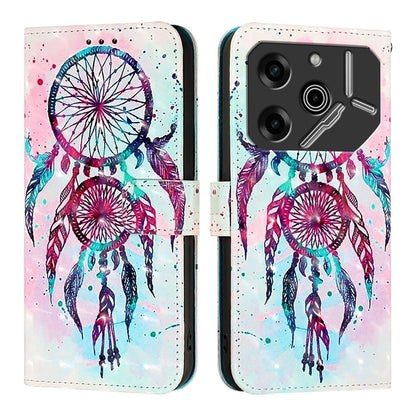 Tecno Pova 6 5G Leather Flip Phone Case with 3D Painted Design, Card Holder, Wallet & Stand Function - Durable Protection & Easy Access