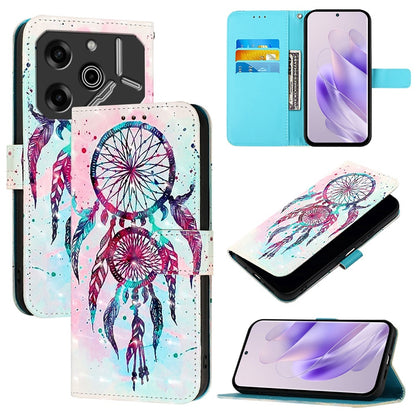Tecno Pova 6 Pro Leather Flip Phone Case with 3D Painted Design, Card Holder, Wallet & Stand Function - Durable Protection & Easy Access