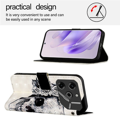 Tecno Pova 6 Pro Leather Flip Phone Case with 3D Painted Design, Card Holder, Wallet & Stand Function - Durable Protection & Easy Access