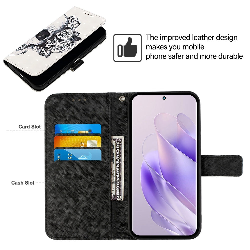 Tecno Pova 6 Pro Leather Flip Phone Case with 3D Painted Design, Card Holder, Wallet & Stand Function - Durable Protection & Easy Access
