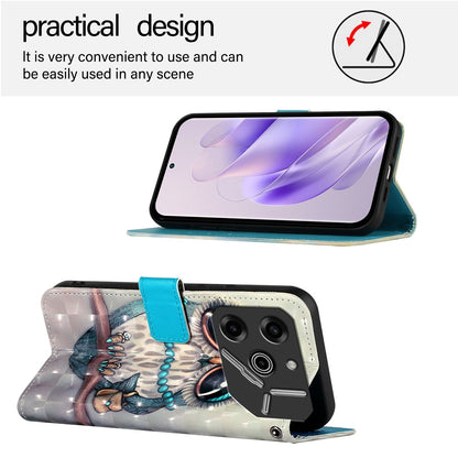 Tecno Pova 6 Pro Leather Flip Phone Case with 3D Painted Design, Card Holder, Wallet & Stand Function - Durable Protection & Easy Access