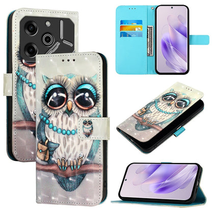 Tecno Pova 6 Pro Leather Flip Phone Case with 3D Painted Design, Card Holder, Wallet & Stand Function - Durable Protection & Easy Access
