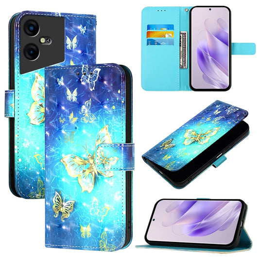 Tecno Pova Neo 3 Leather Flip Phone Case with 3D Painted Design, Card Holder, Wallet & Stand Function - Durable Protection & Easy Access