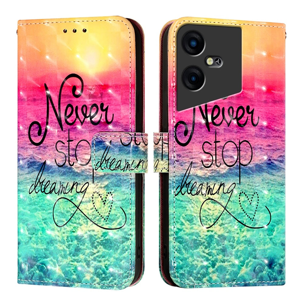 Tecno Pova Neo 3 Leather Flip Phone Case with 3D Painted Design, Card Holder, Wallet & Stand Function - Durable Protection & Easy Access