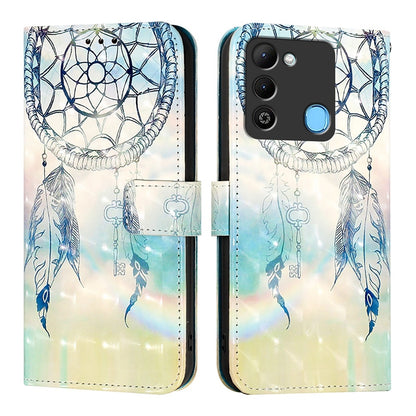 Tecno Spark 9 Leather Flip Phone Case with 3D Painted Design, Card Holder, Wallet & Stand Function - Durable Protection & Easy Access
