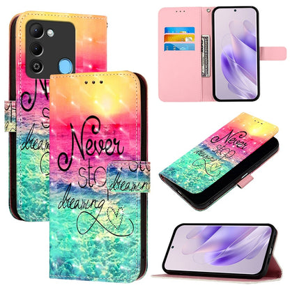 Tecno Spark 9 Leather Flip Phone Case with 3D Painted Design, Card Holder, Wallet & Stand Function - Durable Protection & Easy Access