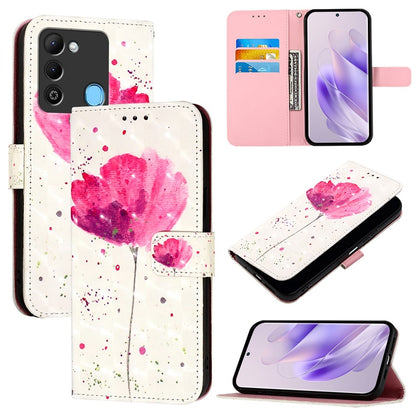 Tecno Spark 9 Leather Flip Phone Case with 3D Painted Design, Card Holder, Wallet & Stand Function - Durable Protection & Easy Access