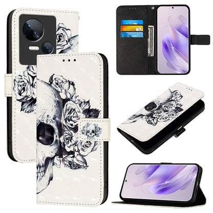 Tecno Spark 10 5G Leather Flip Phone Case with 3D Painted Design, Card Holder, Wallet & Stand Function - Durable Protection & Easy Access