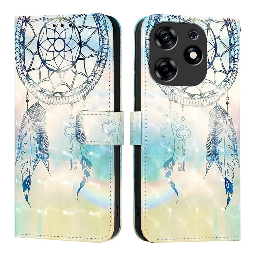 Tecno Spark 10 Pro Leather Flip Phone Case with 3D Painted Design, Card Holder, Wallet & Stand Function - Durable Protection & Easy Access